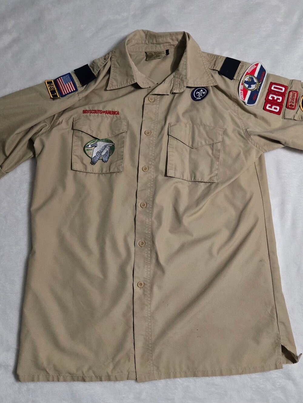 Boy Scout of America Official Mens Shirt Size Medium Circle 10 Council Texas